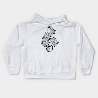 Contour Treble Clef with Sakura Kids Hoodie